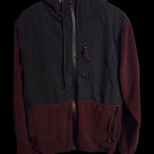 Aeropostale Jacket Mens Large Maroon Full Zip Long Sleeve Fleece Windbreaker